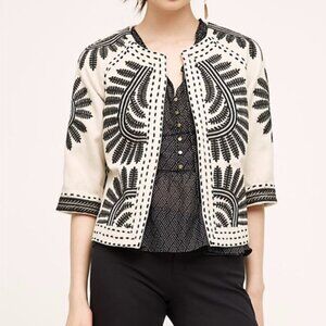 Anthropologie Elevenses Embroidered Bolero Jacket RARE Size XL NWT